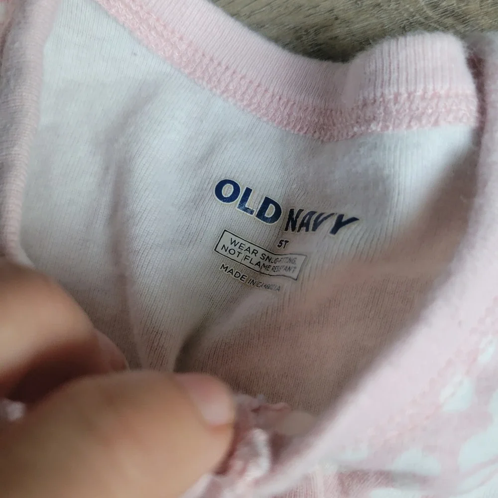 Old Navy Girls Pajamas 5T Pink Leopard Print Cotton Snug Fit Zip Sleeper